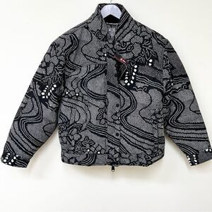 Free People Bunny Slope Printed Puffer Jacket in Midnight Combo